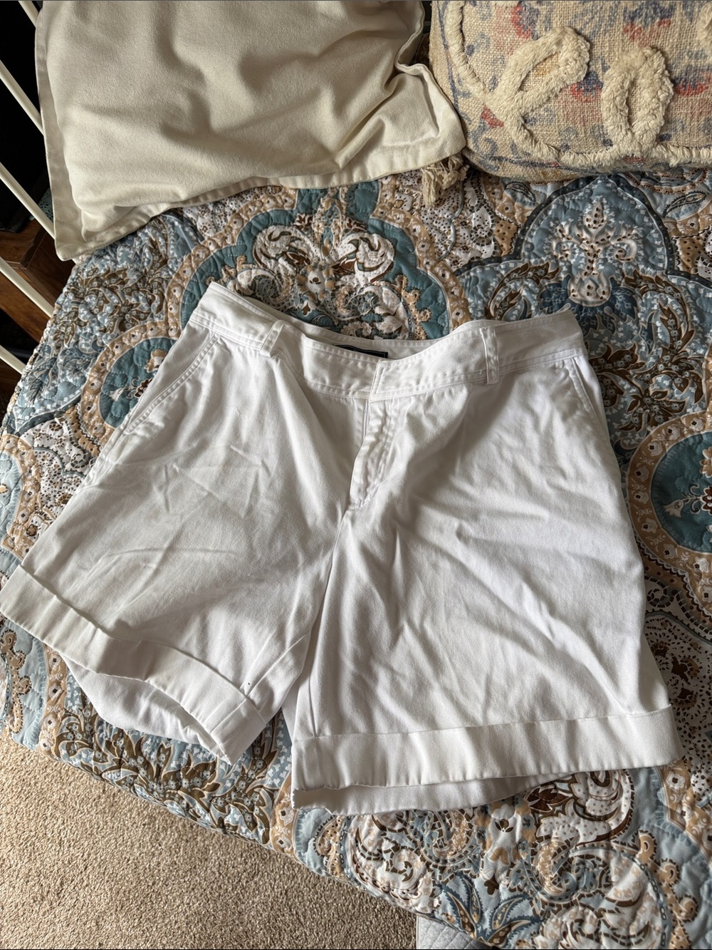 American Living White Cotton Roll-Hem Bermuda Shorts